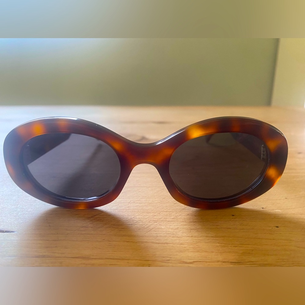 Celine Tortoise Sunglasses Triomphe 52 mm Oval Sunglasses